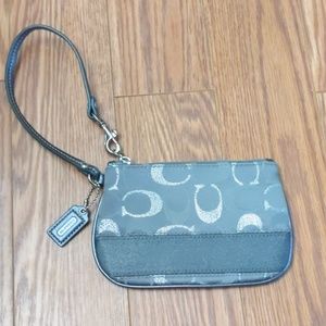 Silver Coach Wristlet